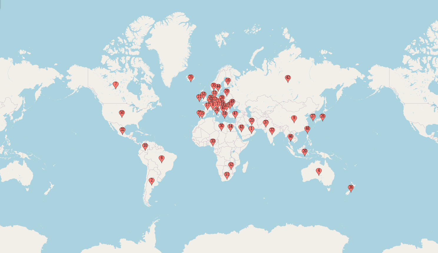 Map over CAMPEN references CAMPEN reference map
